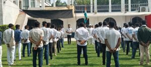 The NSUI Eastern Zone workshop inauguration at Hotel Varuna, Sigra, Varanasi, with Congress leaders raising the flag to mark the start of the three-day Bunyad Leadership Camp on June 9, 2025.