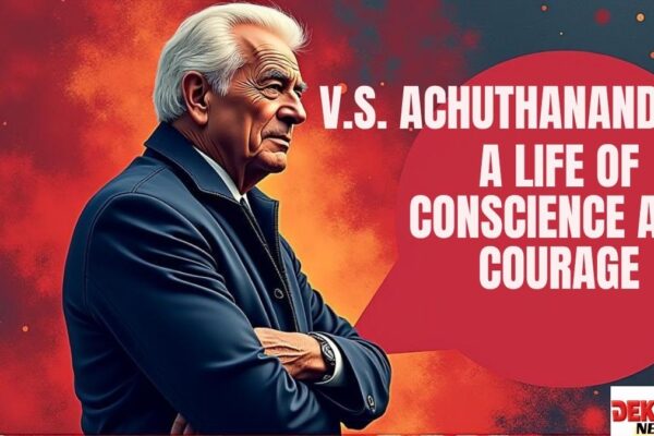 V.S. Achuthanandan: A Life of Conscience and Courage V.S. Achuthanandan addressing a public gathering in Kerala, symbolizing ethical politics and environmental advocacy