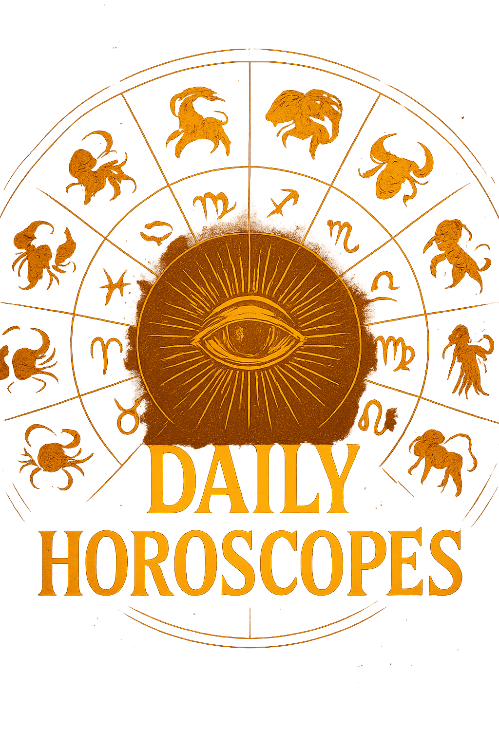Daily Horoscopes – Bold astrology feature image with zodiac signs, perfect for all users