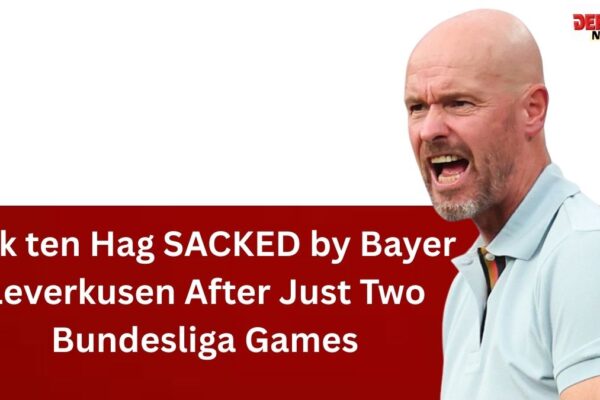 Erik ten Hag SACKED by Bayer Leverkusen after just two Bundesliga games as ex-Man Utd boss pays ultimate price for shocking collapse against ten-man Werder Bremen Erik ten Hag looking dejected on the sidelines during a Bayer Leverkusen vs. Werder Bremen Bundesliga match with intense football atmosphere